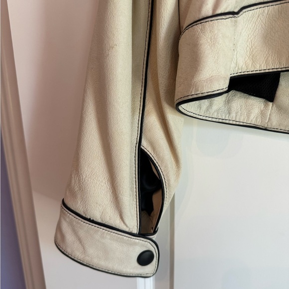 DANIER LEATHER cream leather jacket - Picture 7 of 7